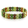 6-7 mm FW Pistachio, Champagne, Brown and Orange Pearl Elastic Bracelet, 7