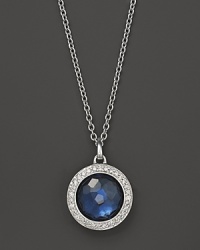 Vibrant London blue topaz is set in a glittering diamond bezel on Ippolita's Lollipop necklace.