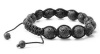 Lava Rock & Black String Shamballa Bracelet 10MM