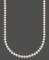 Create a look of instant glamour. Put on the perfect last-minute touch with Belle de Mer's A+ Akoya cultured pearls (8-8-1/2 mm) set in 14k gold. Approximate length: 22 inches.