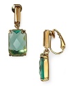 These elegant Carolee earrings feature a bold green stone adding a pop of color to the traditional drop design.