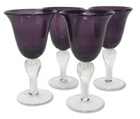 Artland Iris Goblet, 14-Ounce, Plum, Set of 4