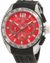 Invicta Men's 1452 S1 Chronograph Red Dial Black Polyurethane Watch