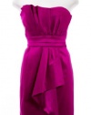 Max & Cleo Pink Cranberry Metallic Taffeta Drape Cocktail Dress 8