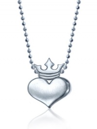 Alex Woo Little Rock Star Heart with Silver Crown Pendant Necklace