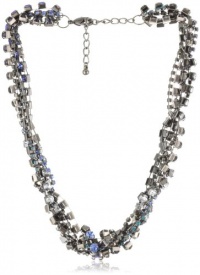 Leslie Danzis Silver-Tone Blue Cubic Zirconium Braided Necklace, 16