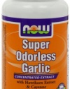 Now Foods Super Odorless Garlic Capsules, 90-Count