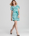 Cut from supple silk, this vividly striped French Connection dress makes having true style look totally effortless.