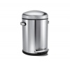 simplehuman 20-Liter /5.3-Gallon Round Retro Step Trash Can, Fingerprint-Proof Brushed Stainless Steel