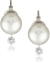 TARA Pearls Dancing Diamond White South Sea Stud 10X11mm 18 Karat White Gold Stud Earrings