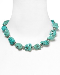 Lauren Ralph Lauren pays homage to Southwestern style with this chunky beaded necklace, accented by an evocative mix of silver and turquoise beads.