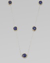 Rich lapis stations set in 24k gold on a sterling silver link chain for a truly elegant style. Lapis24k goldSterling silverLength, about 39½Lobster clasp closureImported 