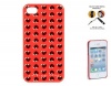 4myphones® MARC BY MARC JACOBS Light Hearted iPhone 4/4S Hard Case - BIRCH CORAL RED MULTI for AT&T VERIZON SPRINT + [Free] Screen Protector