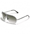 G by GUESS Rimless Aviator With Striped Temple, GUNMETAL