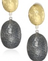 GURHAN Jordan Dark Silver and Gold Short Drop Clip-Post Earrings