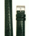 Ladies' Genuine Lizard Watchband Forest Green 18mm Watch Band