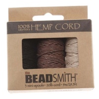 Hemp Twine Bead Cord 1mm 3 Spool App 30 Feet