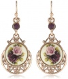 1928 Jewelry Rose Gold Amy Flower Dangle Earrings