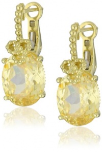 Judith Ripka La Petite Oval Stone with Triple Loop Canary Earrings