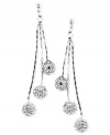 Airy and elegant, this pair of linear chandelier earrings from Anne Klein is crafted from silver-tone mixed metal. Glass crystal accents add a lustrous touch. Approximate drop 1-1/2 inches.