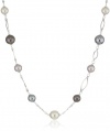 Majorica 10 and 12mm Round Multi Pearls on 18K Gold Vermeil Links Necklace