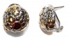 Designer Inspired Two-Tone Round Pebble Earrings