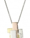 Elizabeth and James Architecture Silver Tri-Color Pendant Necklace, 16-18