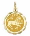 Tell everyone your sign in style! This scalloped and polished disc charm features the Leo Zodiac in 14k gold. Chain not included. Approximate length: 9/10 inch. Approximate width: 3/5 inch.