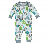 Dwellstudio Organic Long Sleeve Playsuit, Owls, 0-3 Months