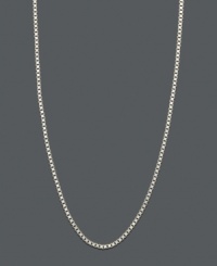 Perfect when worn alone, or paired with your favorite pendant. Necklace features a box link chain crafted in 14k white gold. Approximate length: 24 inches.