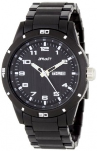 Sprout Men's ST3100BKBK Eco-Friendly Black Bamboo Dial and Black Resin Bracelet Watch