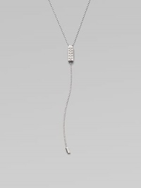 A dazzling, delicate design with a diamond accented link and ball chain strand in 18k white gold. Diamonds, .19 tcw18k white goldLength, about 25½Slip-on styleMade in Italy