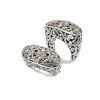 925 Silver Filigree Swirl Ring with 18k Gold Accents- Sizes 6-8