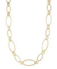 Illuminate your neckline with long and luxurious oval links. Lauren Ralph Lauren necklace features a chic design in gold tone mixed metal. Approximate length: 36 inches.