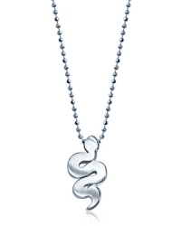 Alex Woo makes it simple to make a statement with this charming sterling silver necklace, finished with a sinuous snake pendant.