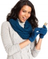 Text to you heart's content with these cozy gloves from American Rag. An adorable stitched heart on the index finger and thumb allows you to use all your touch screen devices without getting frosty fingers.