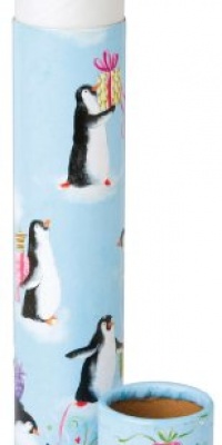 Ideal Home Range Long Fireplace Matches with Decorative Round Box, Blue Pole Party Penguins