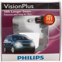 Philips H1 VisionPlus Headlight Bulb, Pack of 2