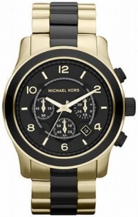 Michael Kors Runway Chronograph Black Dial Gold-Tone Mens Watch MK8265