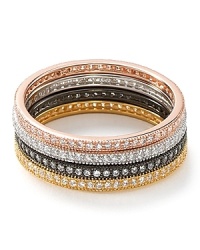 Crislu Micro Pave Round Stack Ring