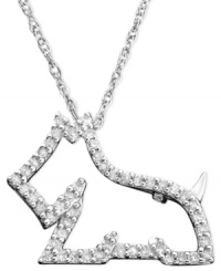 A pretty pooch pendant makes the perfect diamond necklace for a dog lover! Round-cut diamonds (1/8 ct. t.w.) sparkle on 14k white gold. Drop measures 1/2 inch; chain measures 16 inches.