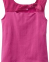 KC Parker Girls 7-16 Cotton Spandex And Woven Combo Sleeveless Top, Fuchsia Rose, 10