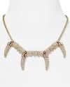 Swarovski crystal-detailed horns add an edgy glamour to this fine-chain Rebecca Minkoff necklace, crafted of rose gold plated brass.