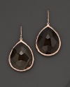 From the Rosé collection, large teardrop earrings with smoky quartz. Designed by Ippolita.