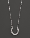 Diamond and 14K White Gold Horseshoe Pendant Necklace, .25 ct. t.w., 18