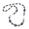 Pearlz Ocean Purple Resin and White Glass Journey Necklace