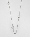 From the Soho Collection. A delicate sterling silver link chain accented with clover and white sapphire stations. Sterling silverWhite sapphiresLength, about 48Slip-on styleImported 