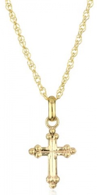 Jewelry Of Faith Girl's 10k Gold Cross Pendant Necklace and Gold Filled Chain