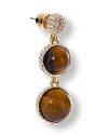 Punctuate every look with these decadent double drop earrings from MICHAEL Michael Kors. Crafted from tiger's eye, the dangly pair is perfect for adding tonal sparkle.