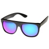 Retro Intense Bright Revo Mirror Lens Super Flat Top Wayfarers Sunglasses